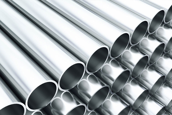 Close-up of Stainless Steel 316 Pipes  showing smooth, seamless structure.