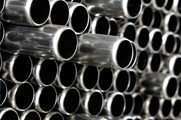 Close-up of Stainless Steel 316Ti Pipes  showing smooth, seamless structure.